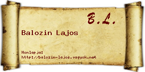 Balozin Lajos névjegykártya